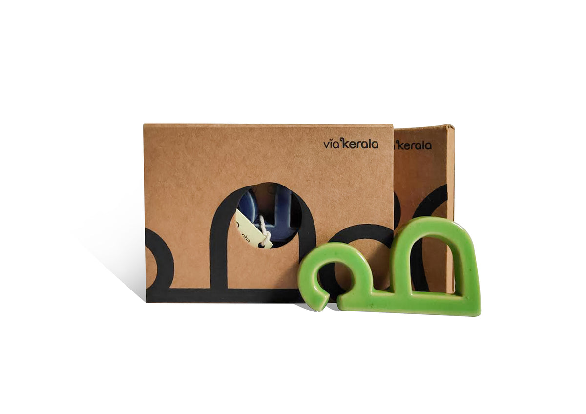 Handmade Ceramic Letters - Malayalam Alphabet Pha - Assorted Colours