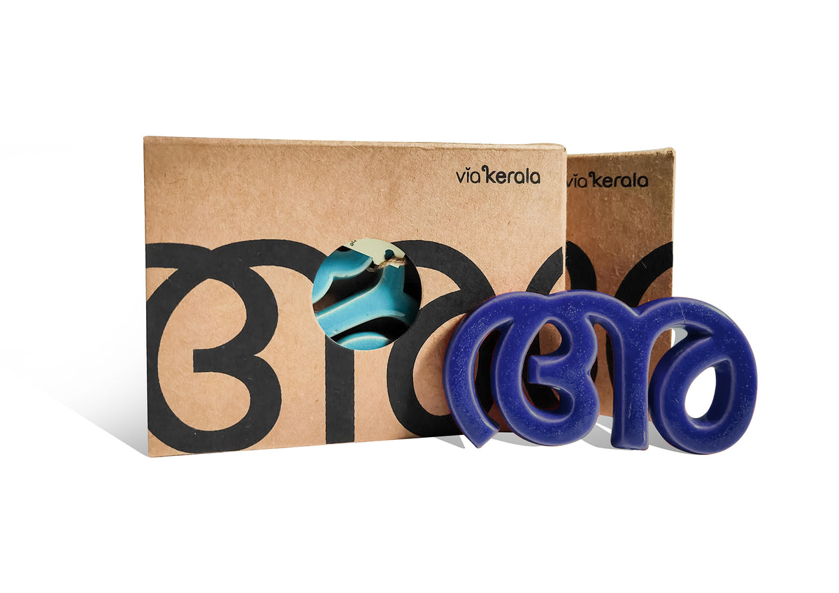 Handmade Ceramic Letters - Malayalam Alphabet Aa - Assorted Colours