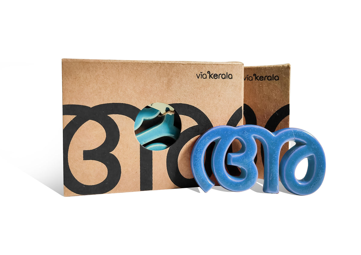 Handmade Ceramic Letters - Malayalam Alphabet Aa - Assorted Colours