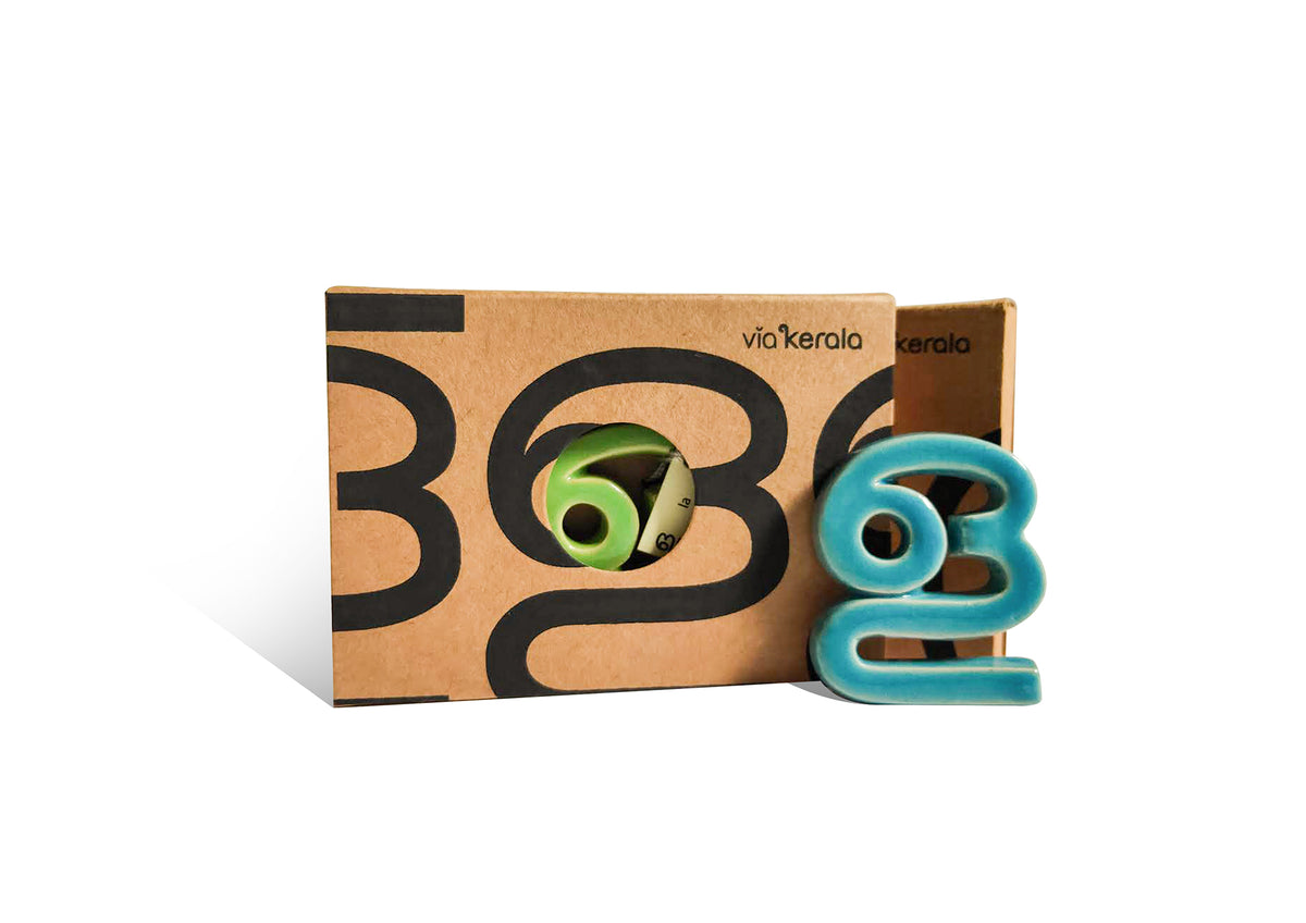 Handmade Ceramic Letters - Malayalam Alphabet La - Assorted Colours