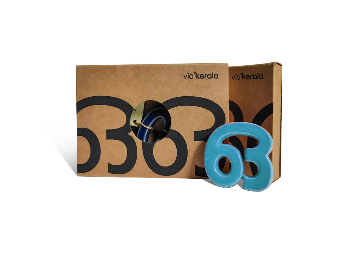 Handmade Ceramic Letters - Malayalam Alphabet Oo - Assorted Colours