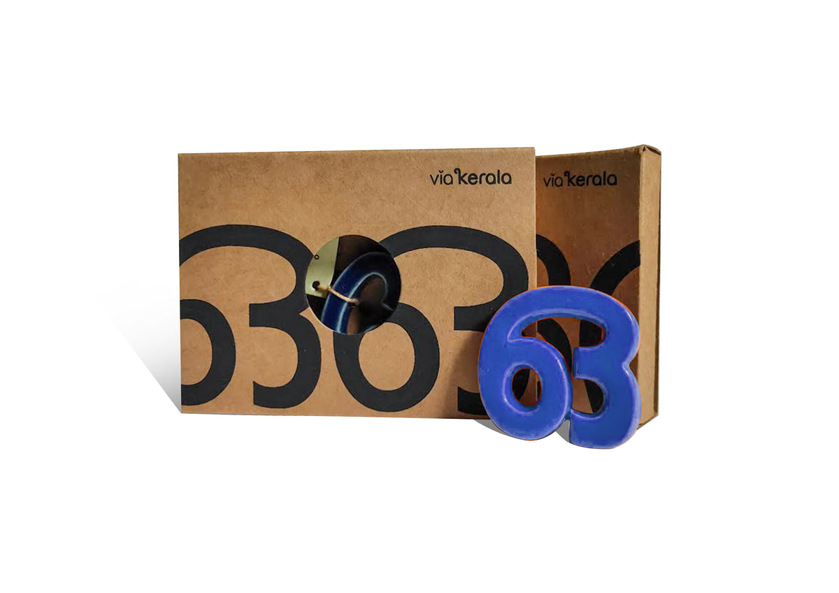 Handmade Ceramic Letters - Malayalam Alphabet Oo - Assorted Colours