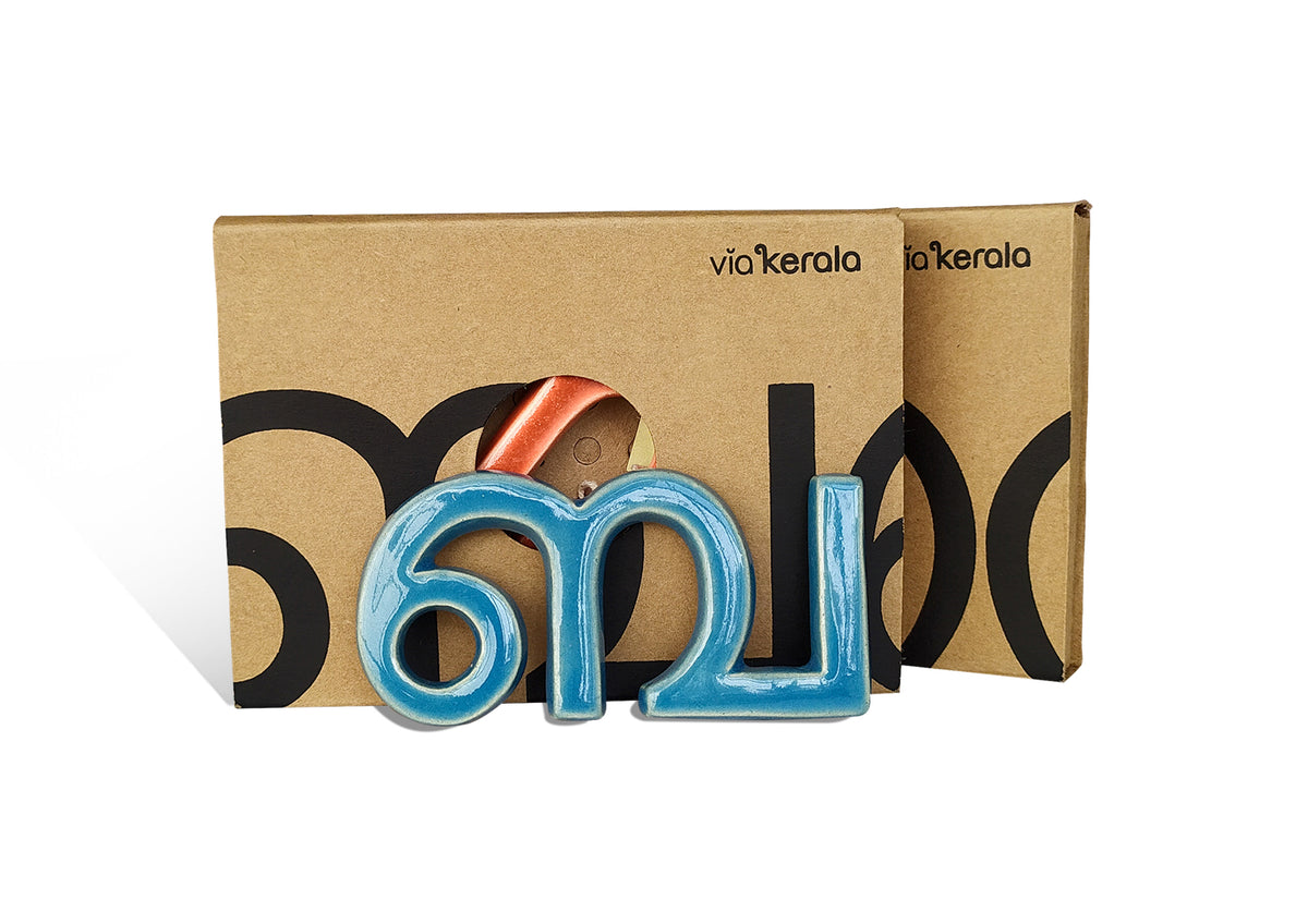 Handmade Ceramic Letters - Malayalam Alphabet Bha - Assorted Colours