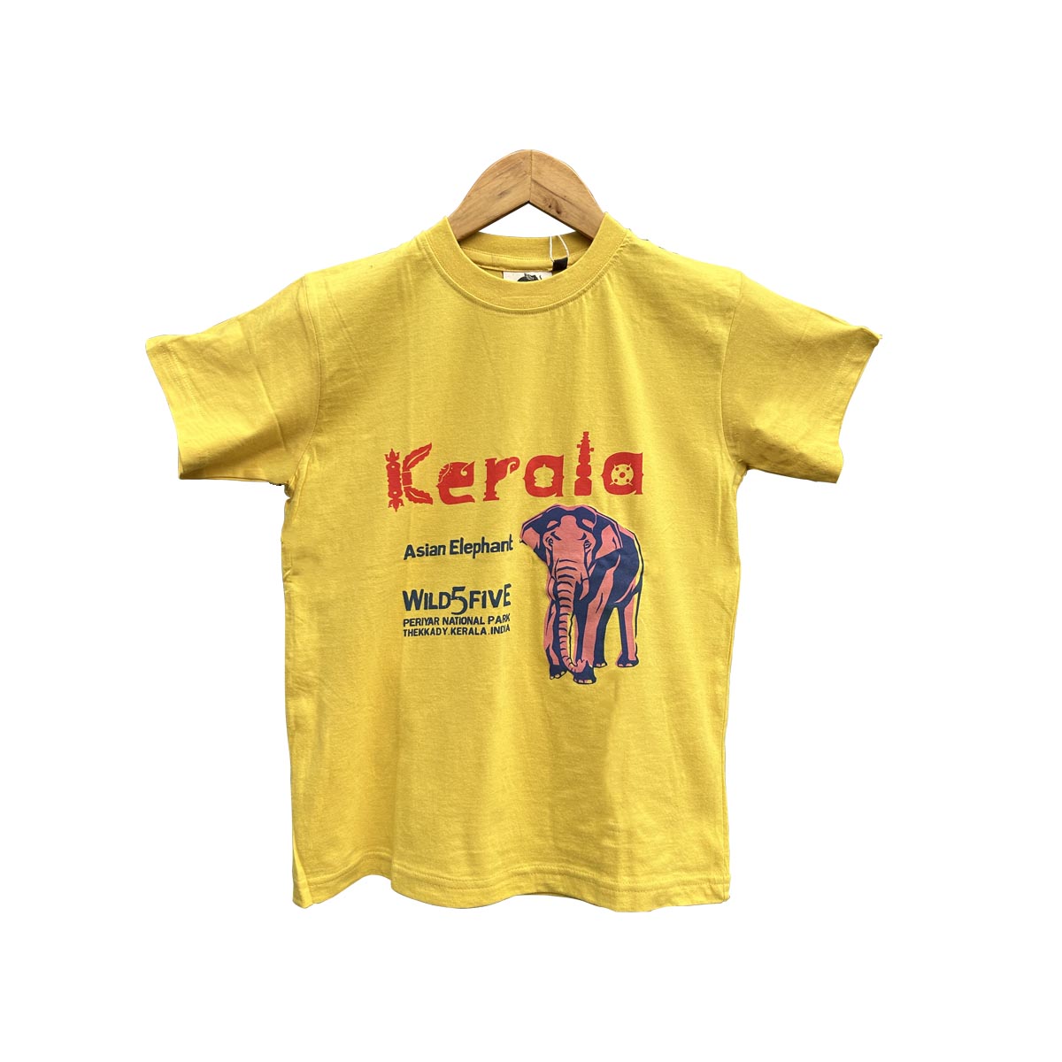 Kerala Wild5 Elephant — Kids T-shirt (Yellow & Pink)