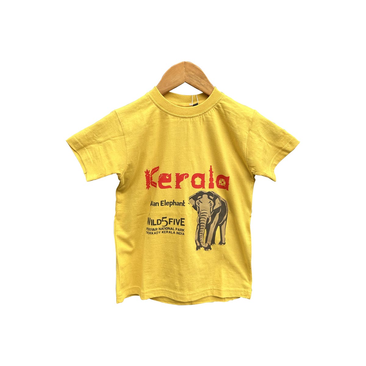 Kerala Wild5 Elephant — Kids T-shirt (Yellow & Brown)
