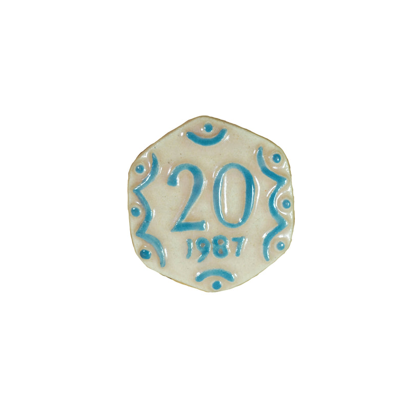 20 Paisa - Ceramic Vintage Handmade Coins