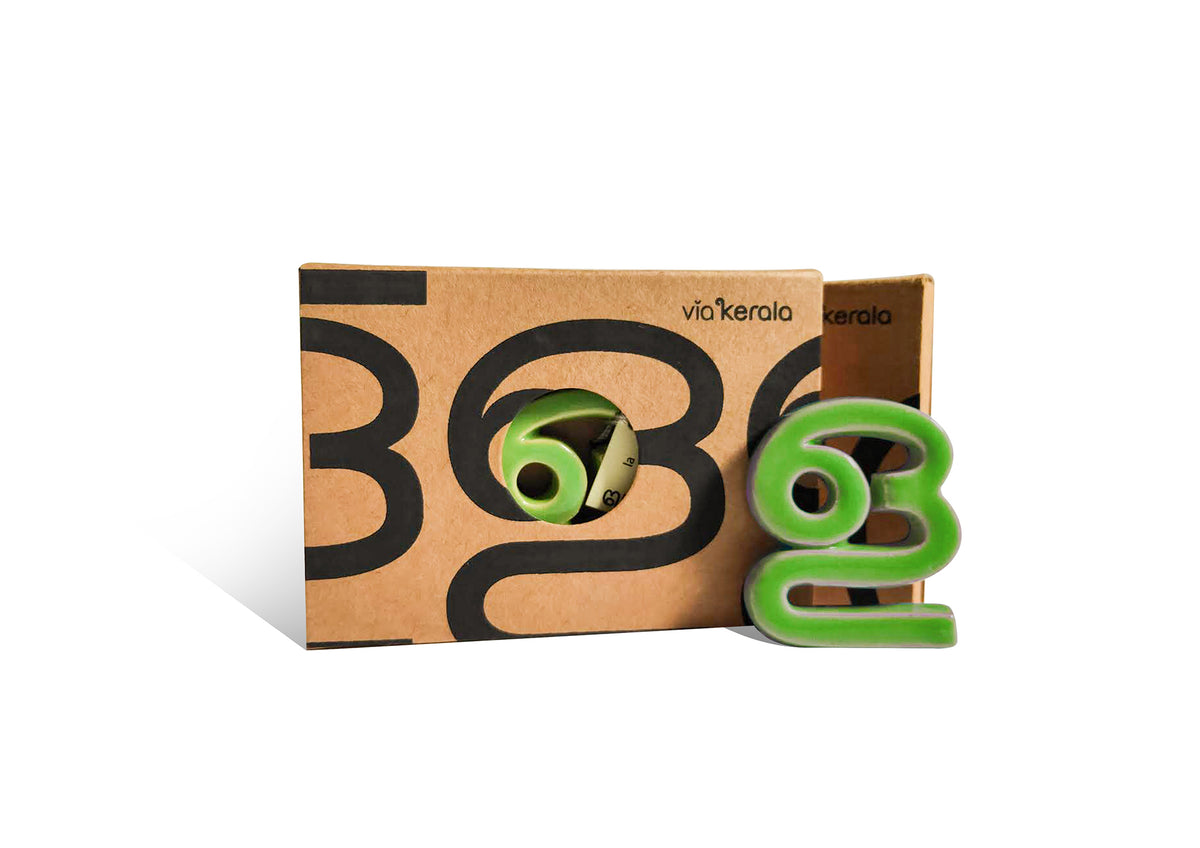Handmade Ceramic Letters - Malayalam Alphabet La - Assorted Colours