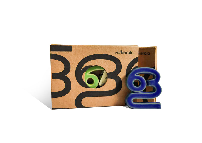 Handmade Ceramic Letters - Malayalam Alphabet La - Assorted Colours