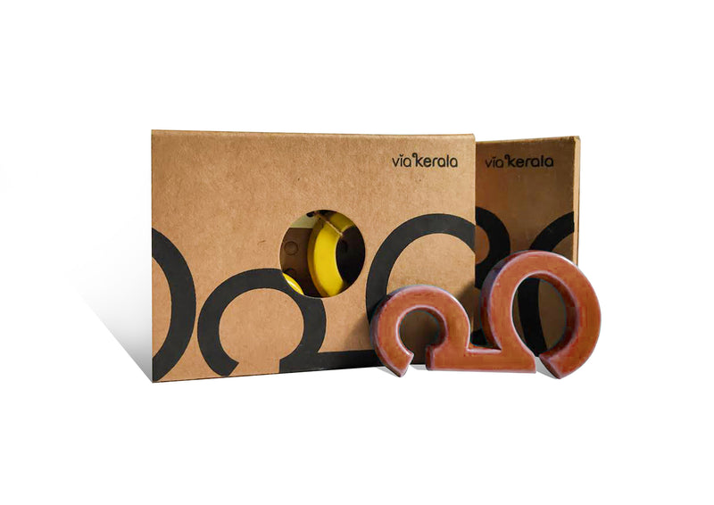 Handmade Ceramic Letters - Malayalam Alphabet Ha - Assorted Colours