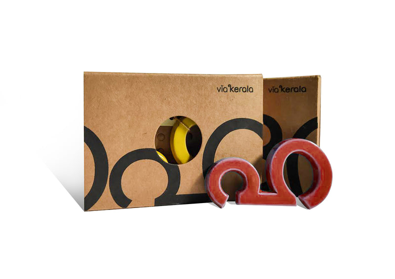 Handmade Ceramic Letters - Malayalam Alphabet Ha - Assorted Colours