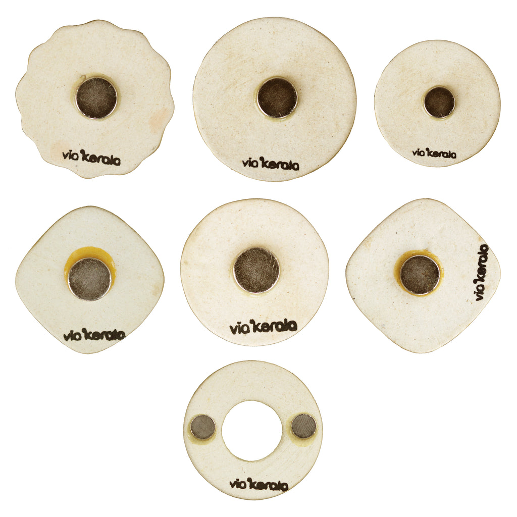 Set of 7 Vintage Anna - Handmade Ceramic Coin - Fridge Magnets
