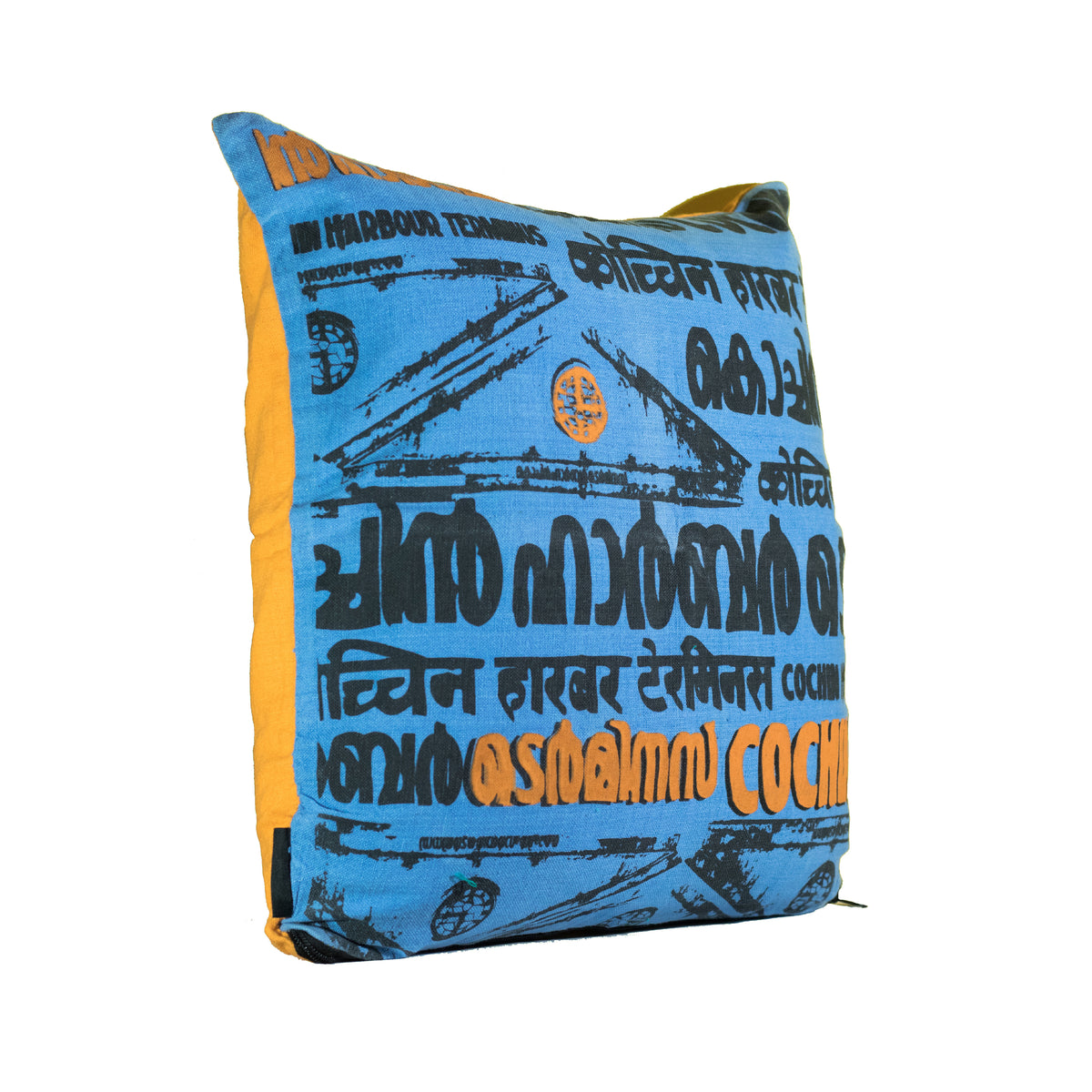 Cochin Harbour Terminus — Hand Printed Cushion Cover