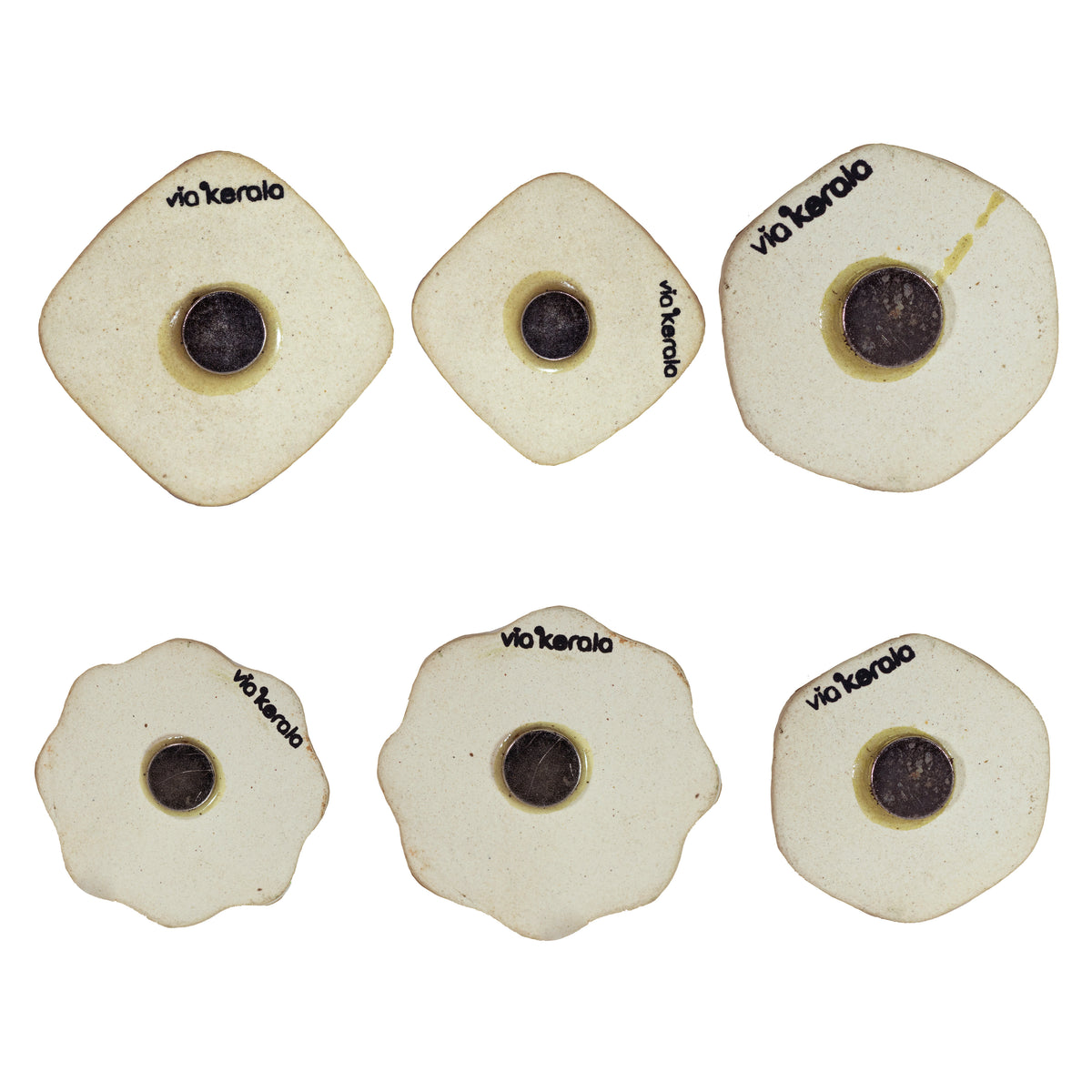 Set of 6 Ceramic Vintage Handmade Coins - Fridge Magnets