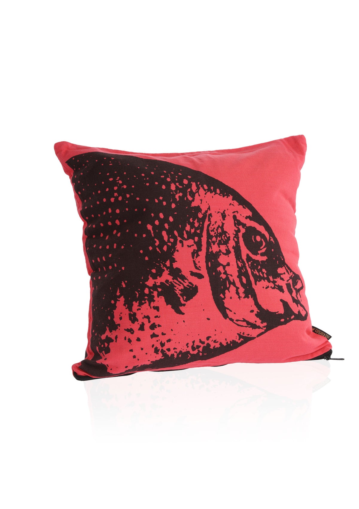 Heads or Tails — Fish Cushion Cover (Deep Red)