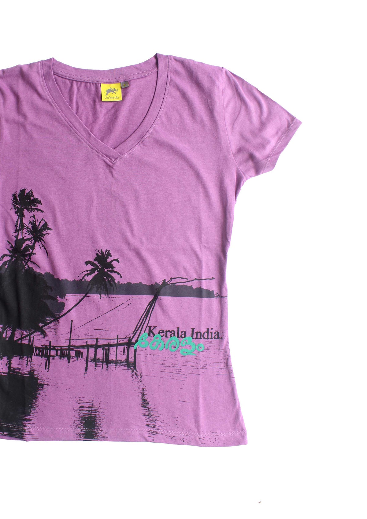 Keralam — Ladies V Neck T-shirt (Deep Violet)