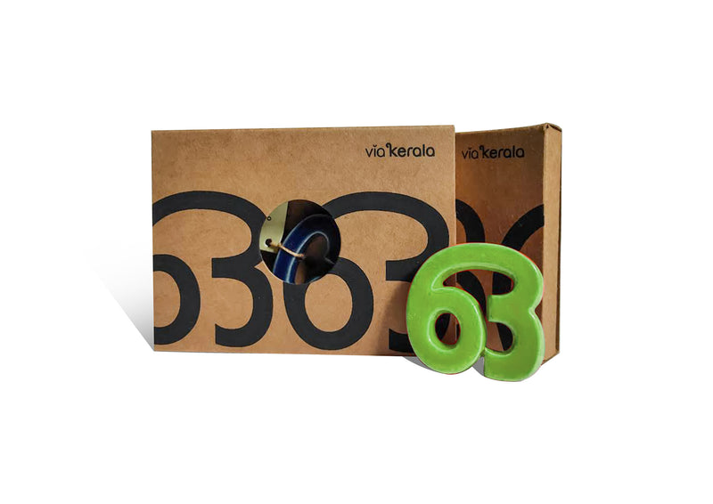 Handmade Ceramic Letters - Malayalam Alphabet Oo - Assorted Colours