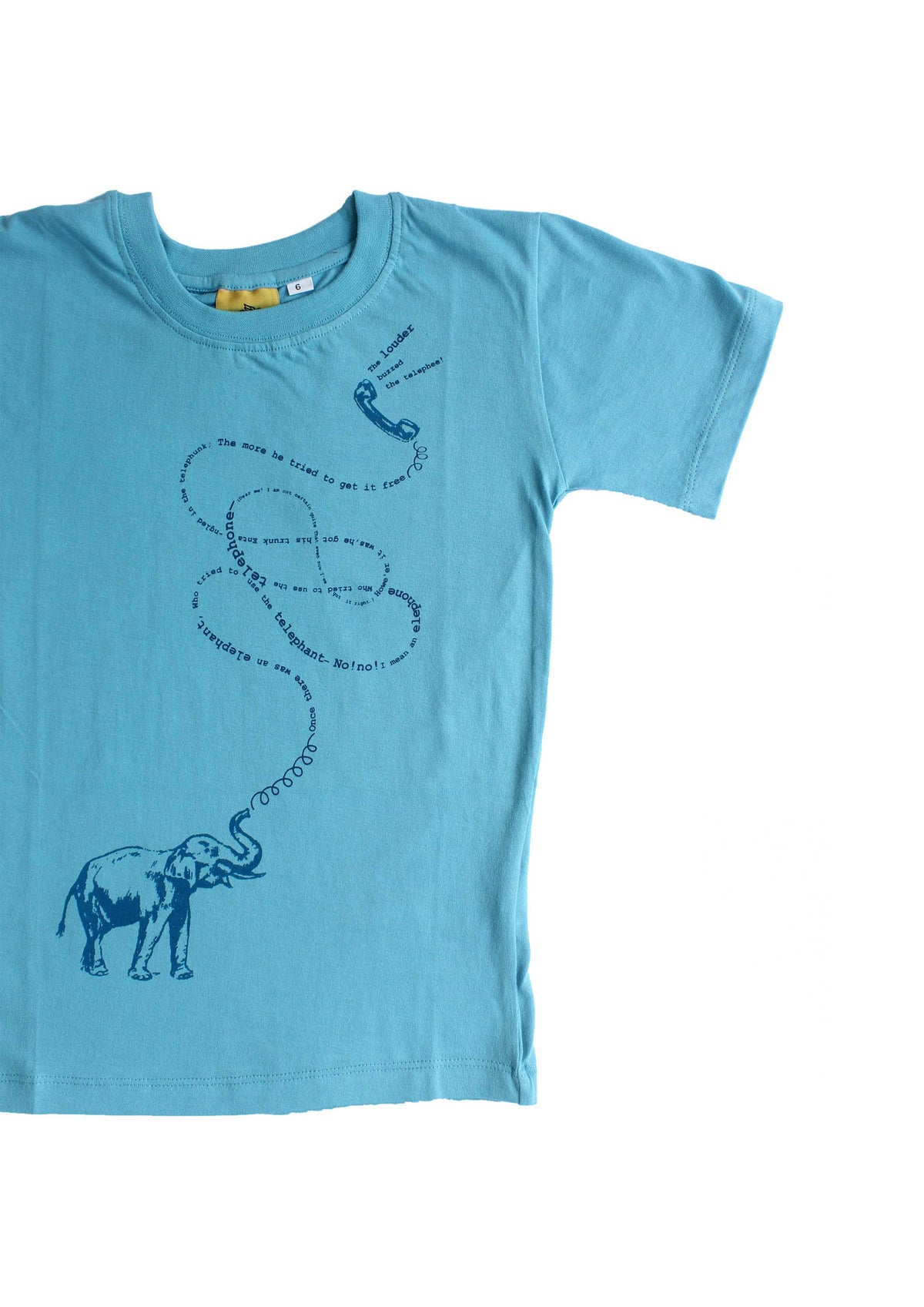 Telephonee — Kids T-shirt (Leaf Green & Blue)