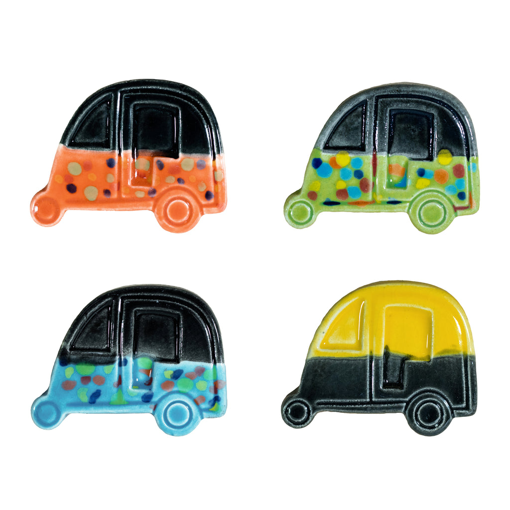 Set of 4 Ceramic Auto - Fridge magnets