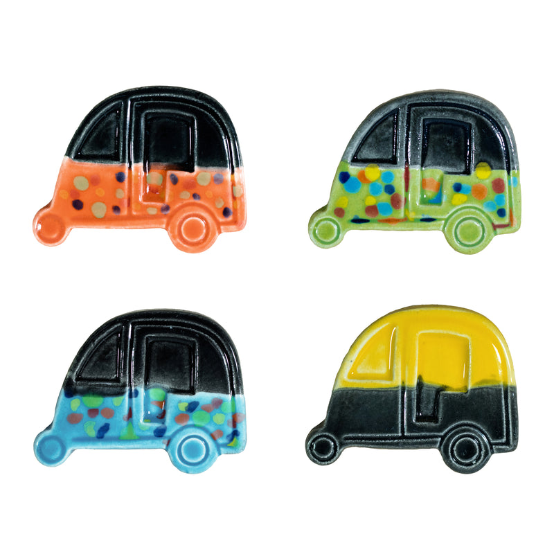 Set of 4 Ceramic Auto - Fridge magnets
