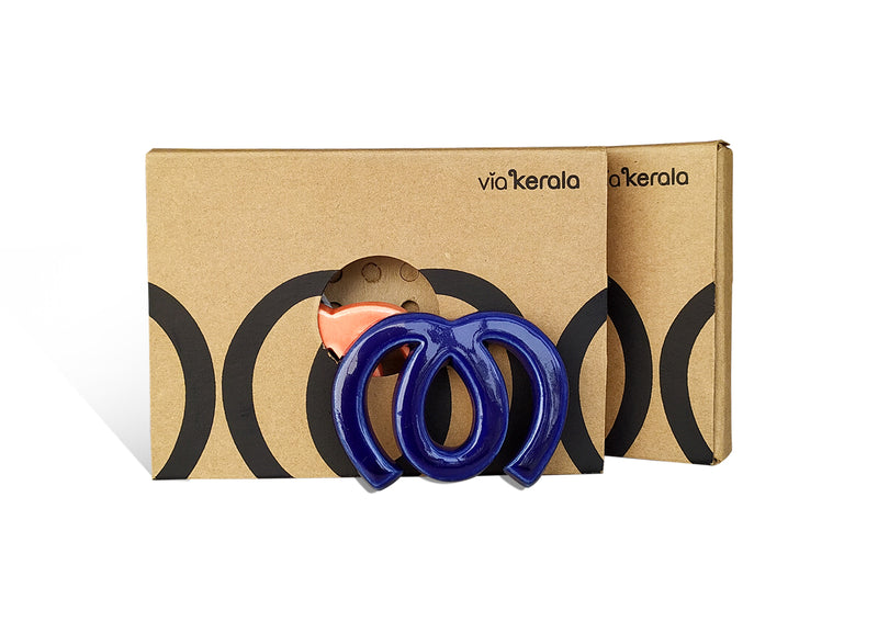Handmade Ceramic Letters - Malayalam Alphabet Tha - Assorted Colours
